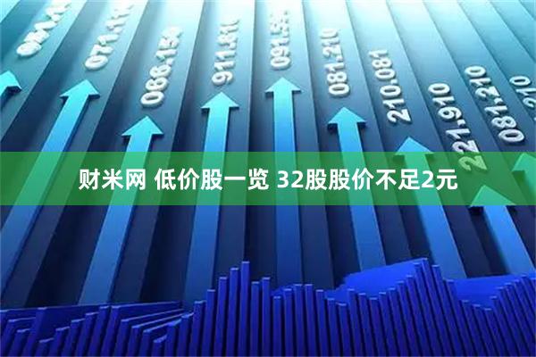财米网 低价股一览 32股股价不足2元